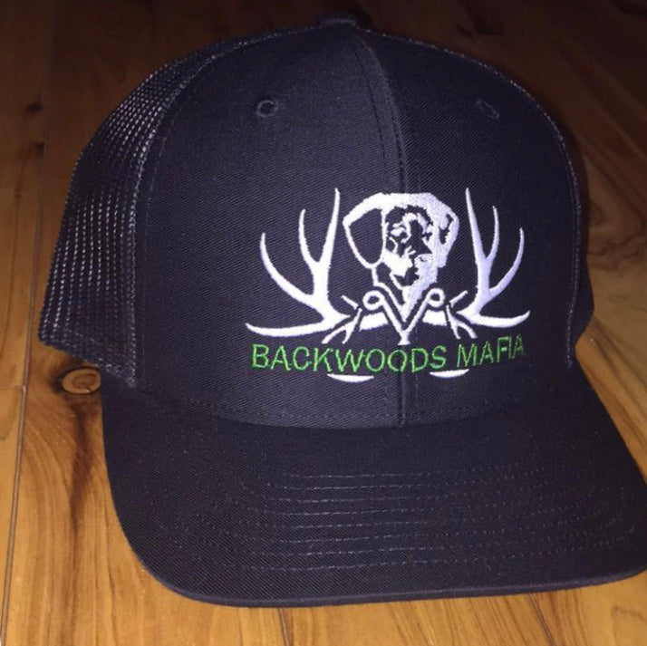 Solid Black with White and Neon Green Logo Snapback